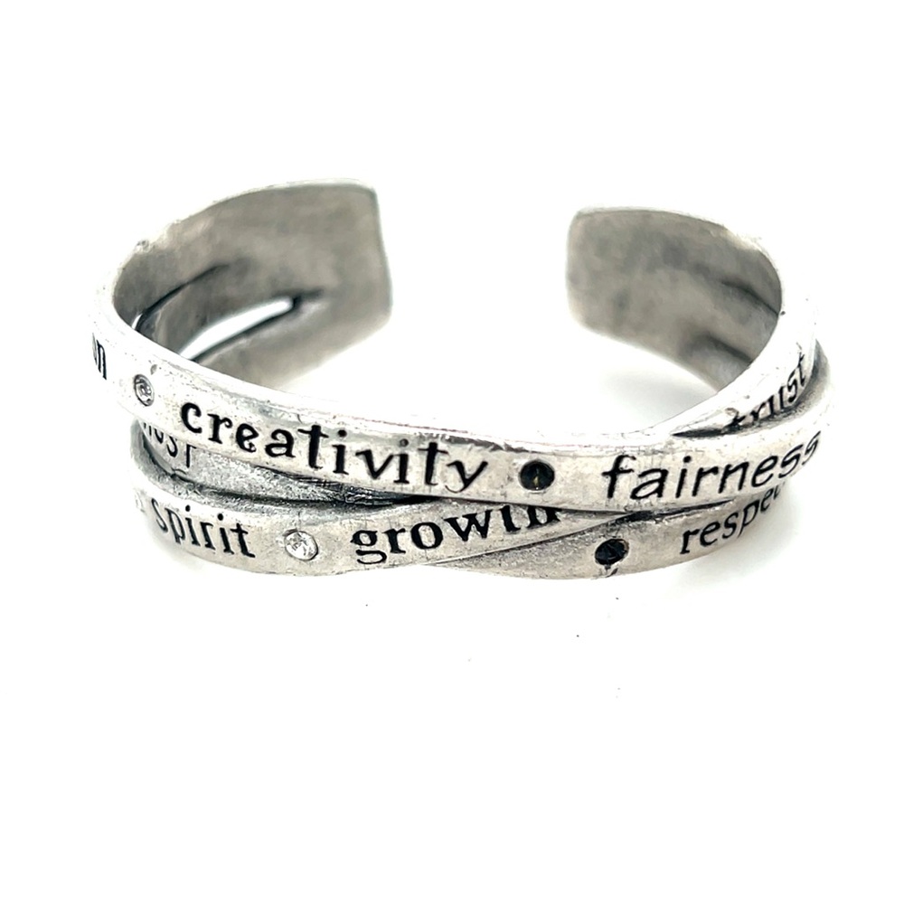 Silver Inspirational Cuff Bracelet‎ (c1)